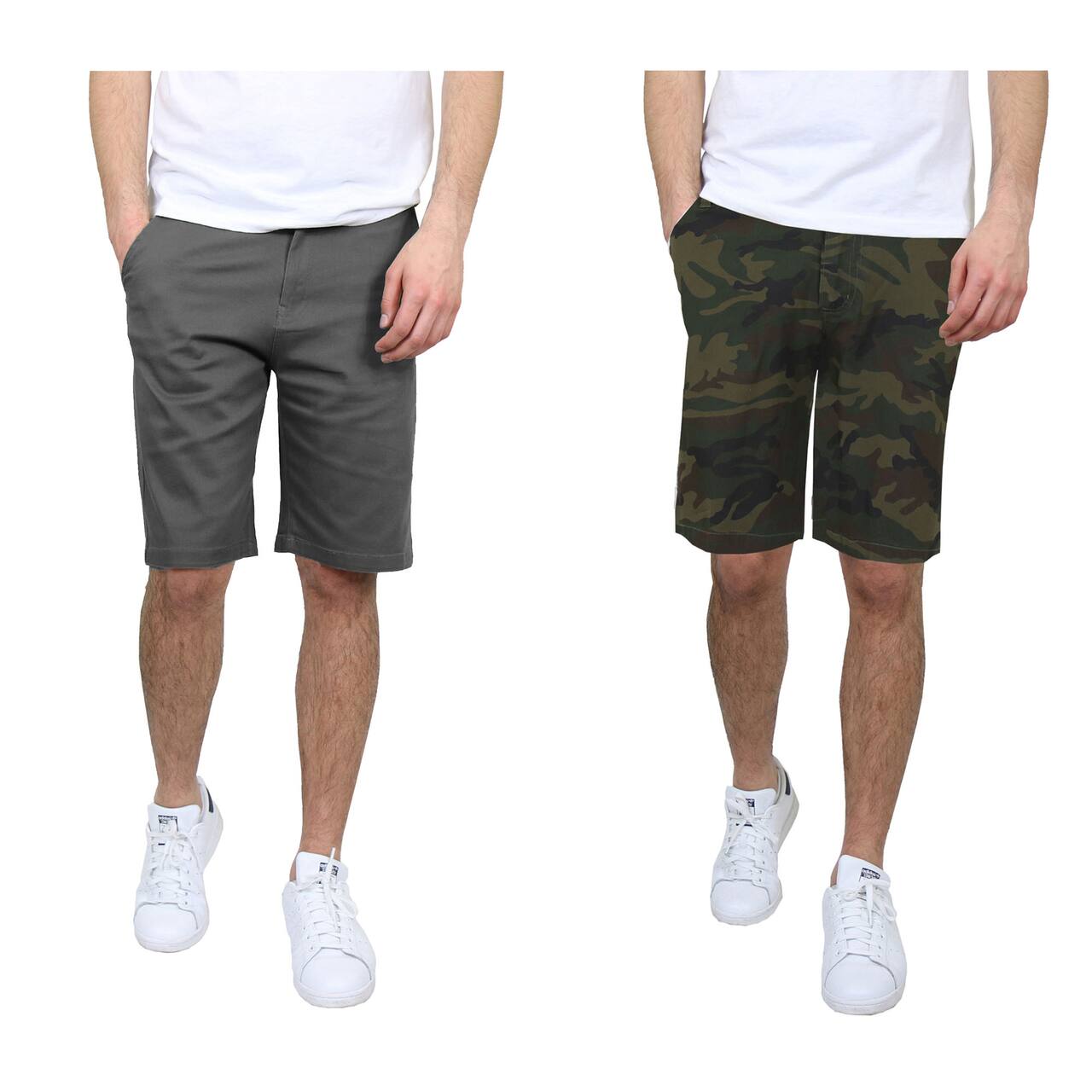 Galaxy by Harvic Men's Flat Front Slim Fit Stretch Chino Shorts